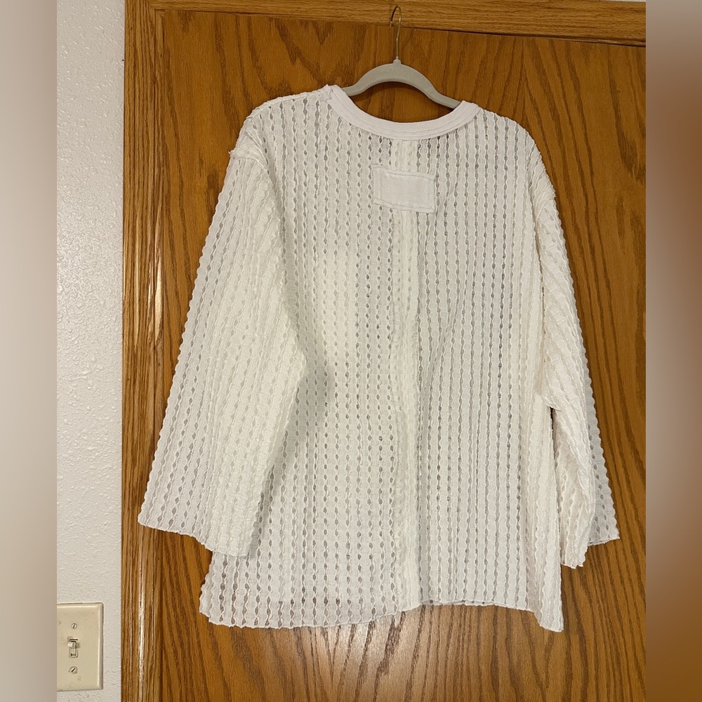 POL Ivory Her Kind Eyelets Crochet Eyelet Top - NWOT - Size L - Picture 2 of 12